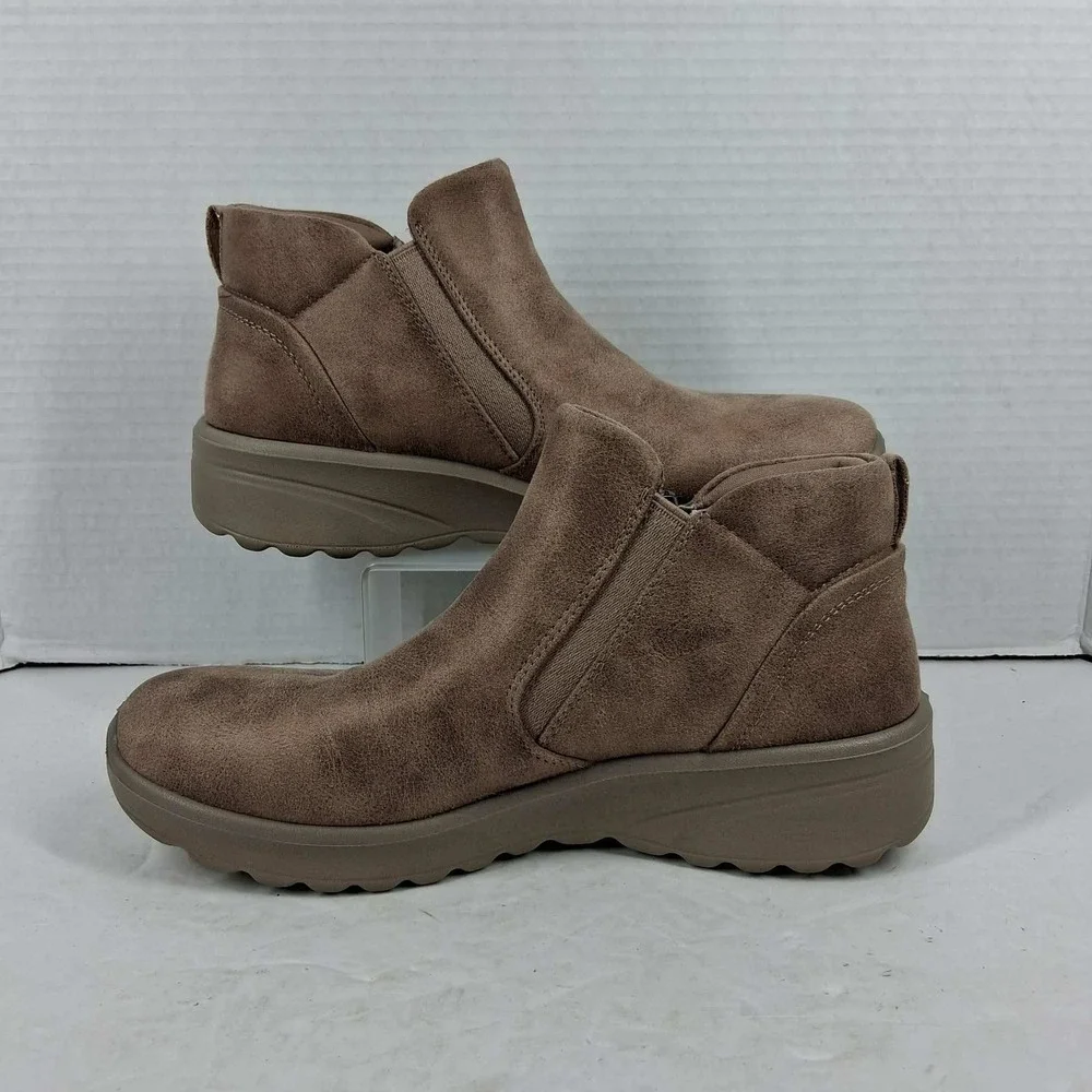 Skechers Relaxed Fit 158952 Mushroom Brown Ankle Boots‎ Womens 7 Memory Foam